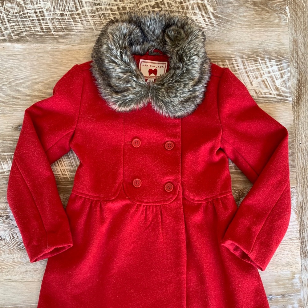 Janie and Jack fur trim coat